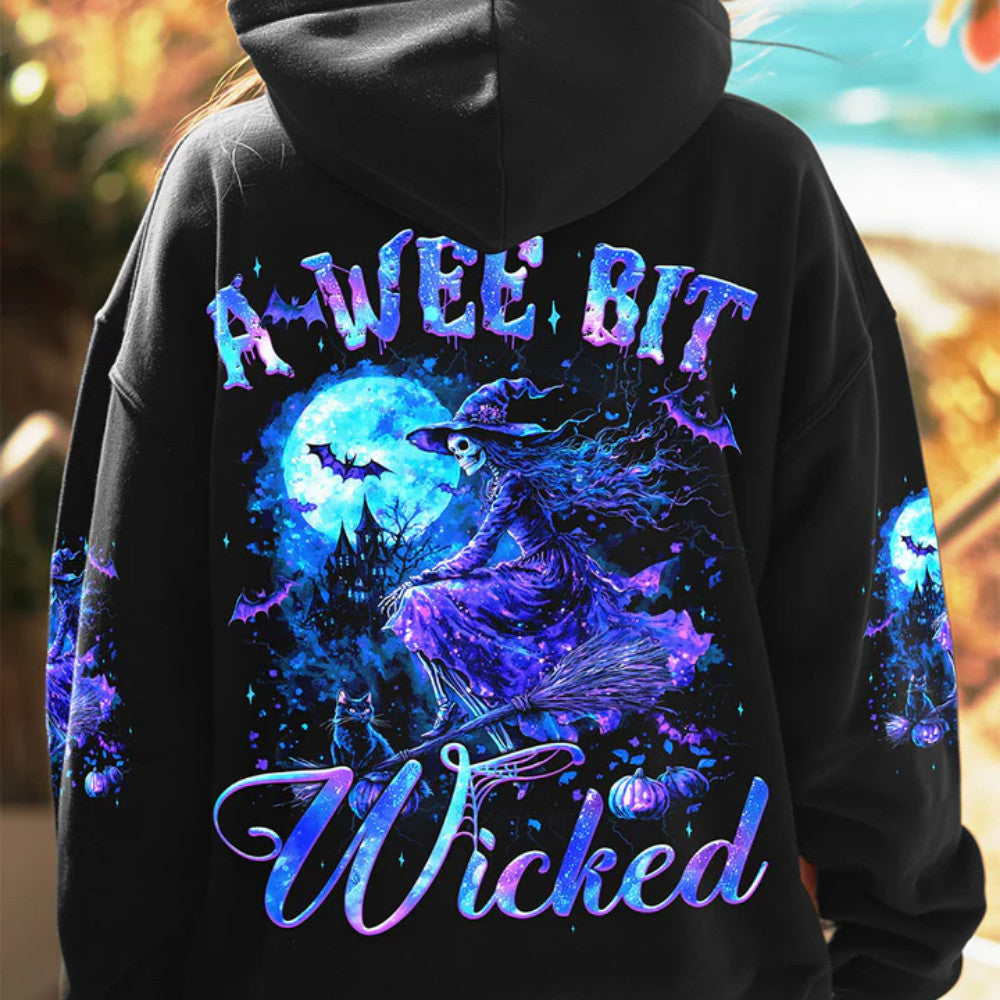 A Wee Bit Wicked Halloween Hoodie Skull Merch Gift Ideas For New Moms