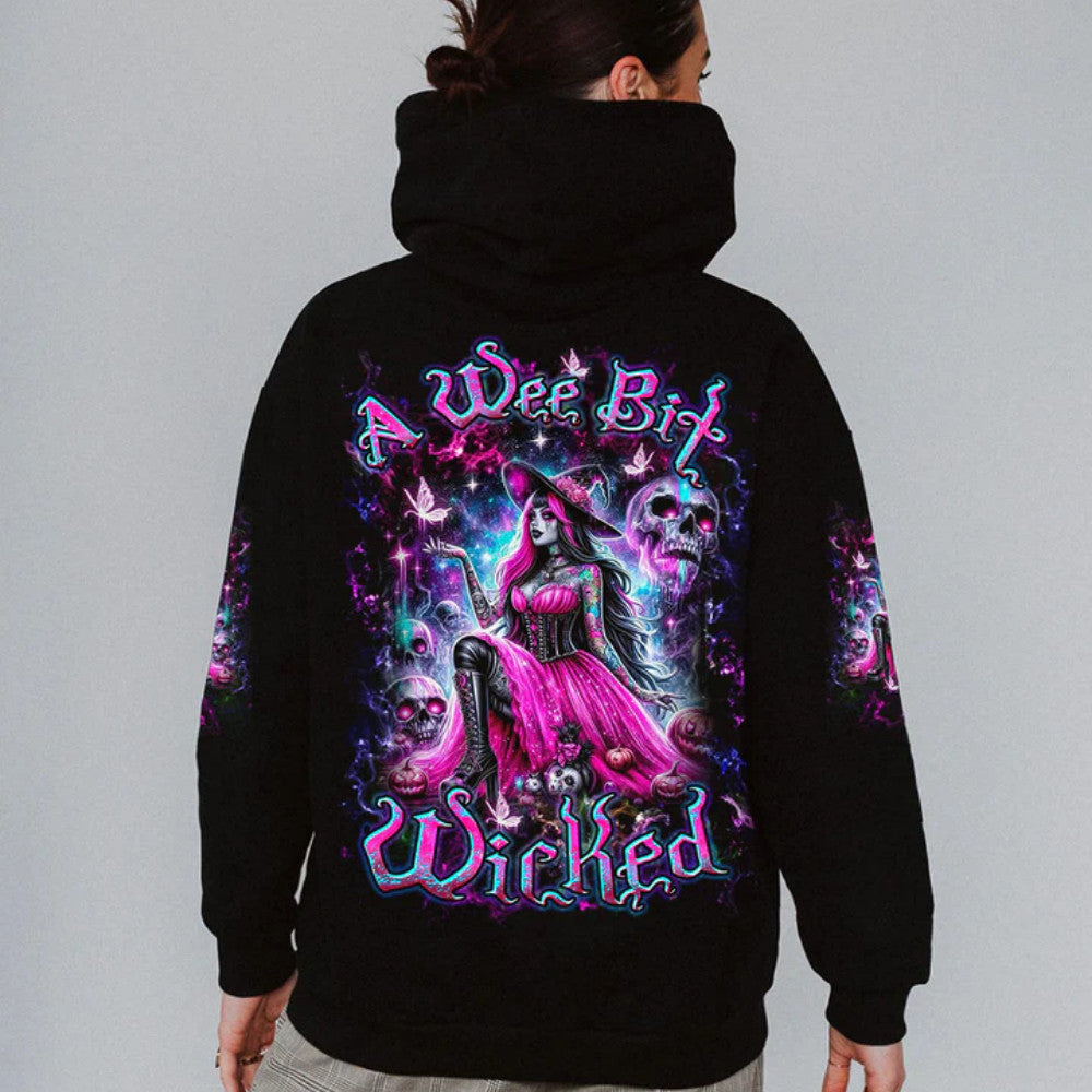 A Wee Bit Wicked Halloween Hoodie Skull Merch Gifts For Mother In Law