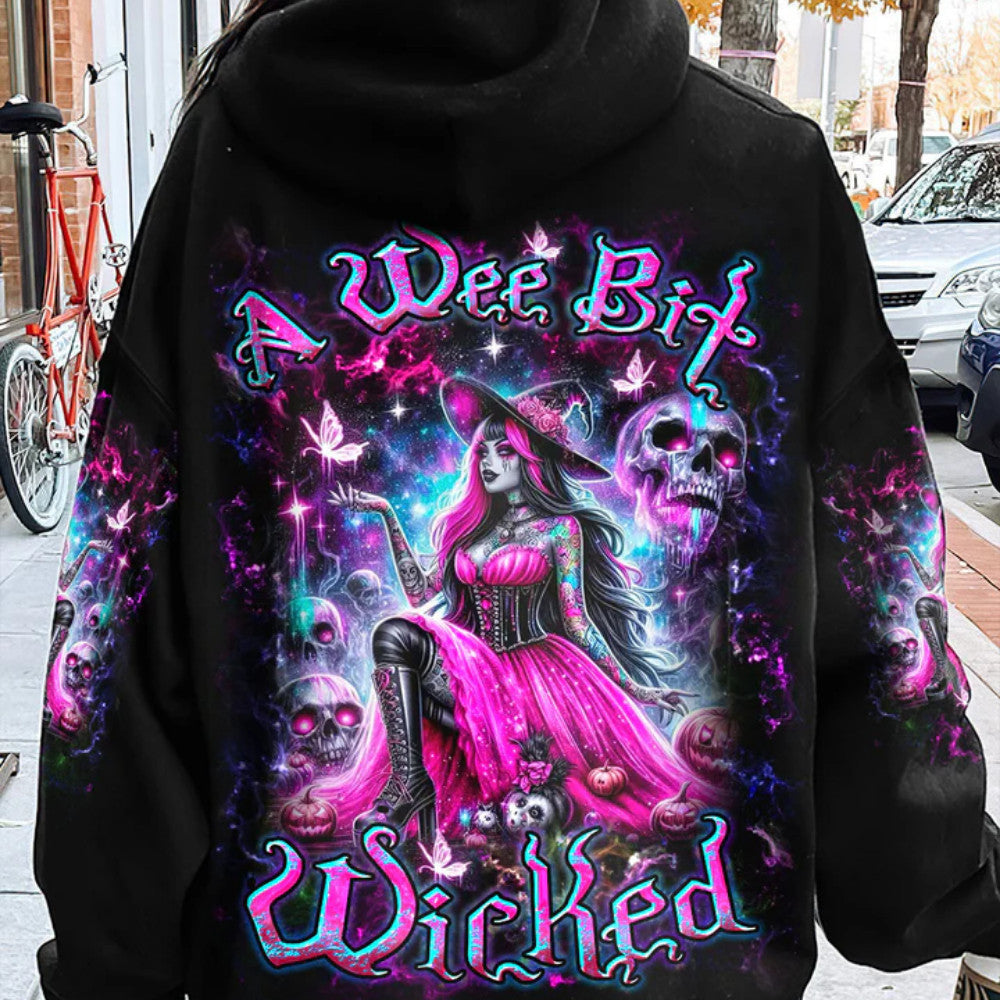 A Wee Bit Wicked Halloween Hoodie Skull Merch Gifts For Mother In Law