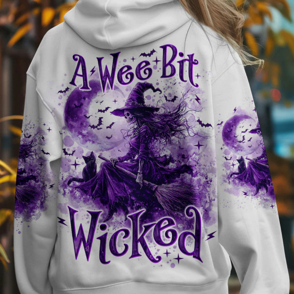 A Wee Bit Wicked Halloween Hoodie Skull Merch Gift Ideas For Girlfriend
