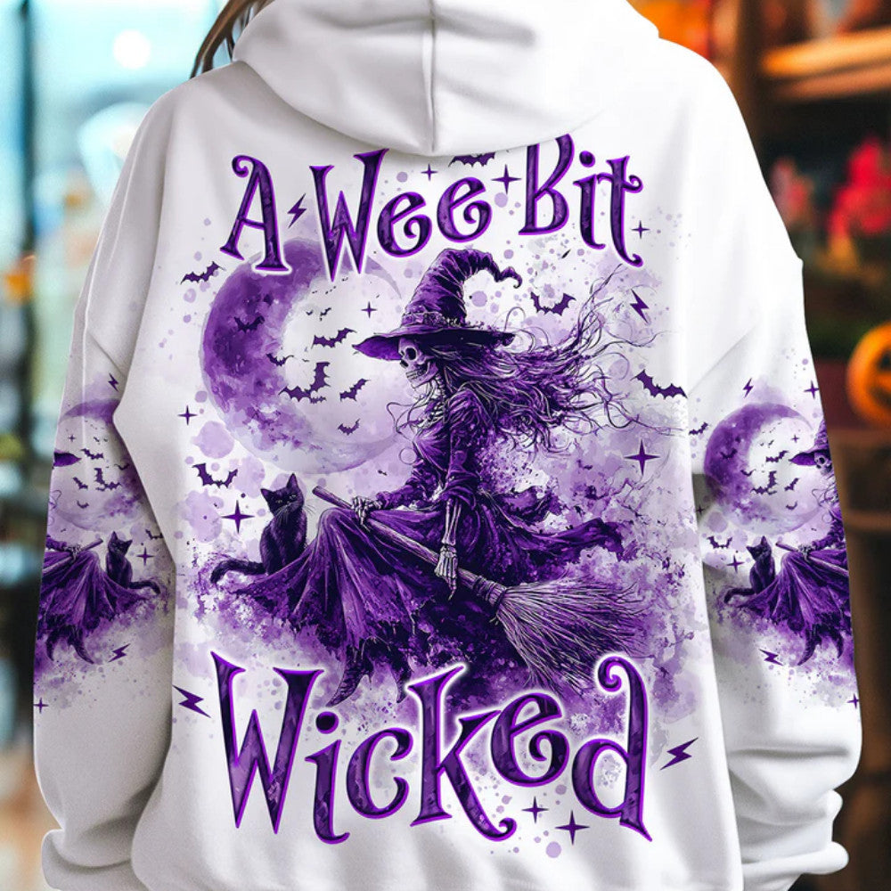 A Wee Bit Wicked Halloween Hoodie Skull Merch Gift Ideas For Girlfriend