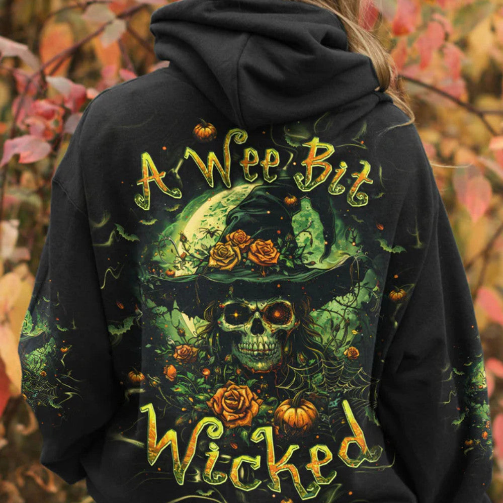 A Wee Bit Wicked Halloween Hoodie Skull Merch Gifts For Wife