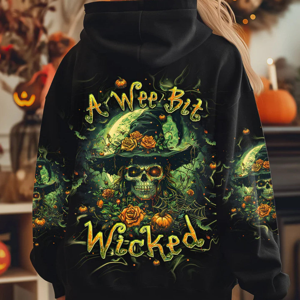 A Wee Bit Wicked Halloween Hoodie Skull Merch Gifts For Wife